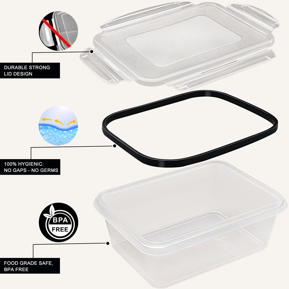 32 Pcs Food Storage Containers Set with Upgraded Snap Locking Lids (16 Lids + 16 Containers) - Airtight Plastic Containers for Pantry & Kitchen Organization - Bpa-Free with Free Labels & Marker