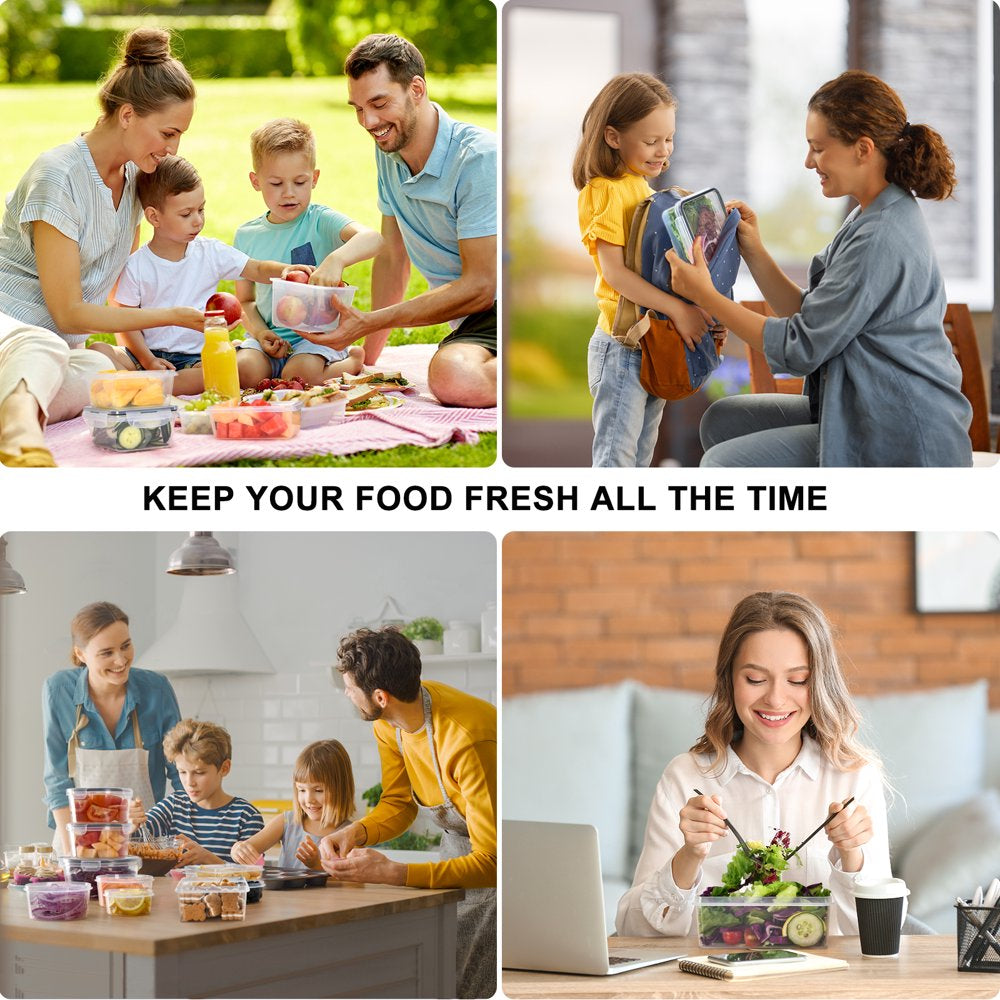 32 Pcs Food Storage Containers Set with Upgraded Snap Locking Lids (16 Lids + 16 Containers) - Airtight Plastic Containers for Pantry & Kitchen Organization - Bpa-Free with Free Labels & Marker